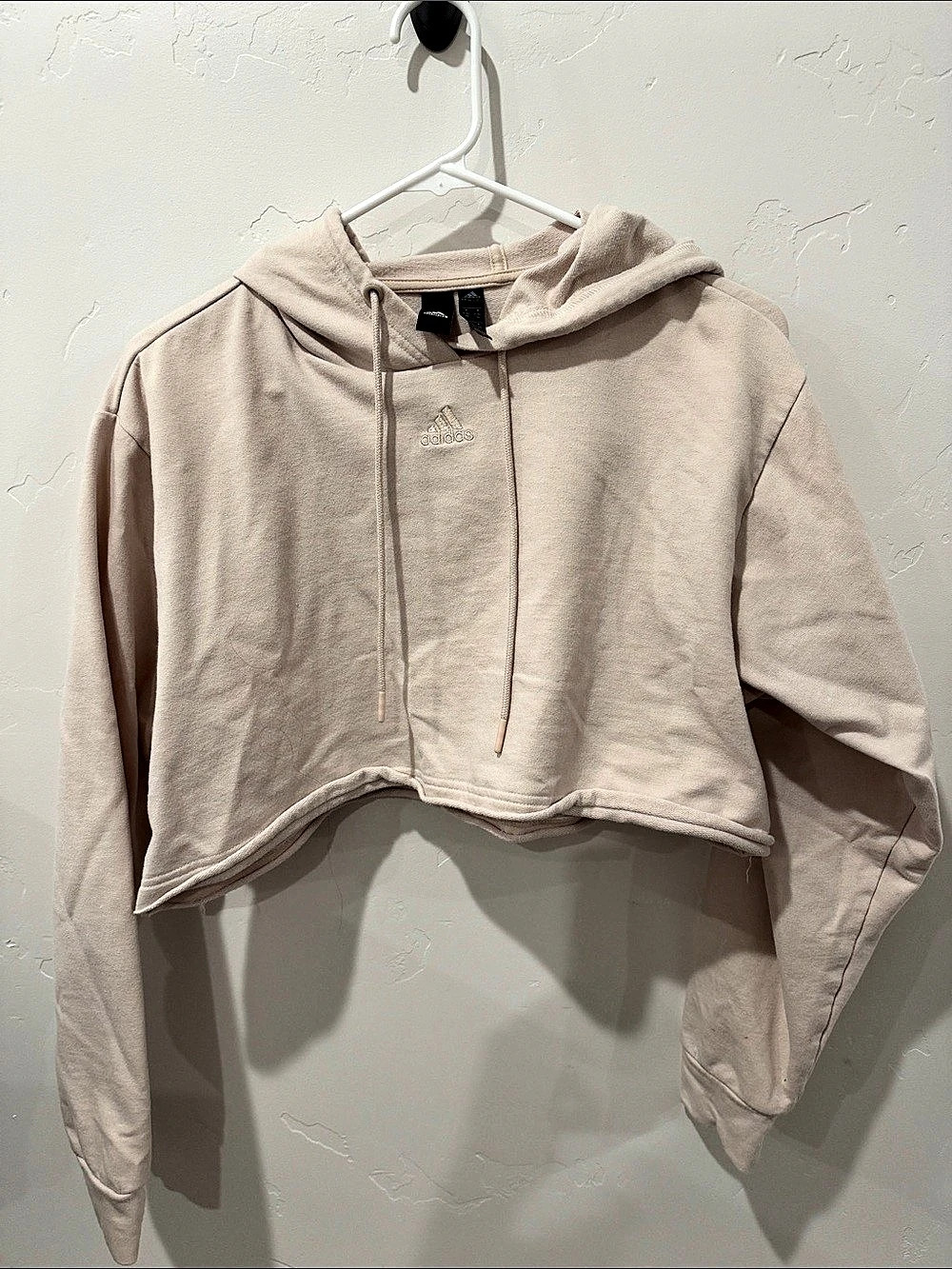 adidas Cropped Pullover Hoodie Size Small